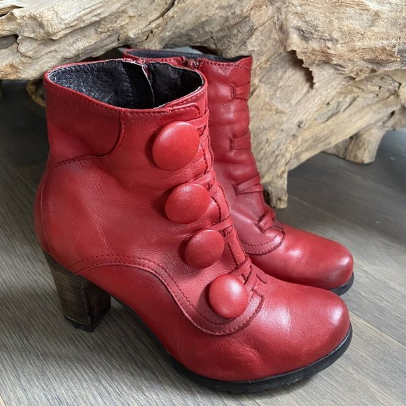 Miz Mooz Red Ankle Boot Barcelona Collection Size 7 (37.5) - Picture 13 of 13